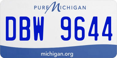 MI license plate DBW9644