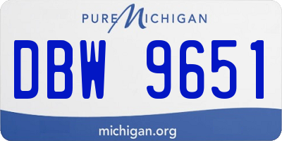 MI license plate DBW9651