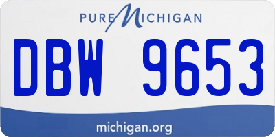 MI license plate DBW9653