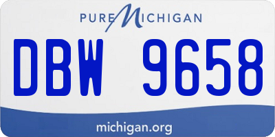 MI license plate DBW9658