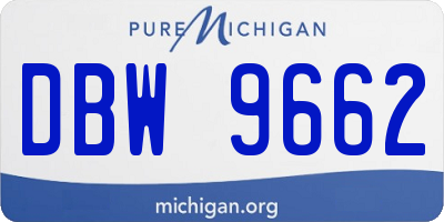 MI license plate DBW9662