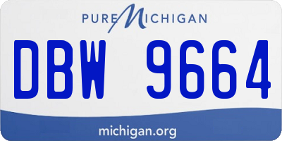 MI license plate DBW9664
