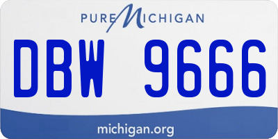 MI license plate DBW9666