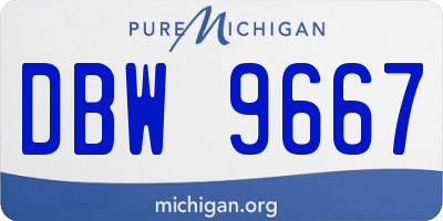 MI license plate DBW9667