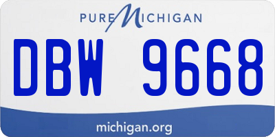 MI license plate DBW9668