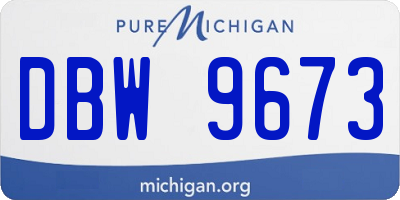 MI license plate DBW9673