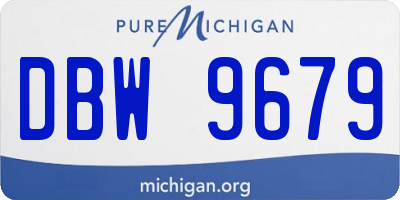 MI license plate DBW9679