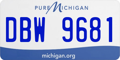 MI license plate DBW9681