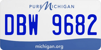 MI license plate DBW9682
