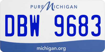 MI license plate DBW9683
