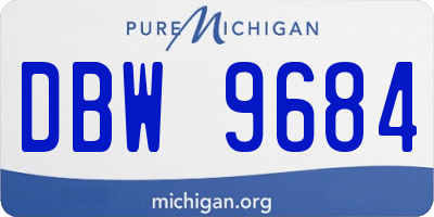 MI license plate DBW9684
