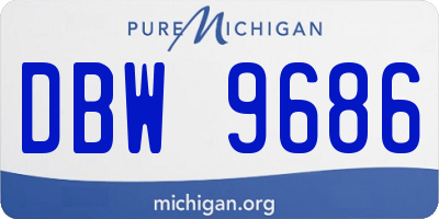 MI license plate DBW9686