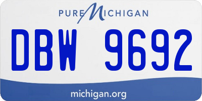 MI license plate DBW9692