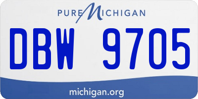 MI license plate DBW9705