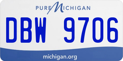 MI license plate DBW9706