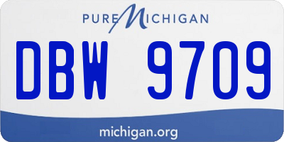 MI license plate DBW9709