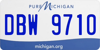 MI license plate DBW9710