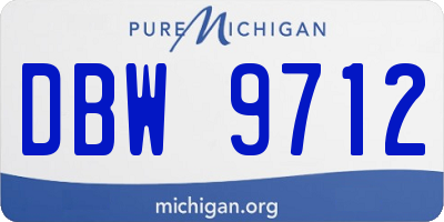 MI license plate DBW9712