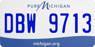 MI license plate DBW9713