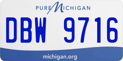 MI license plate DBW9716