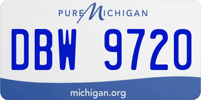 MI license plate DBW9720