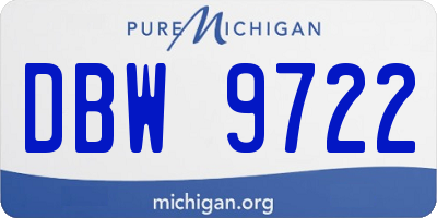 MI license plate DBW9722