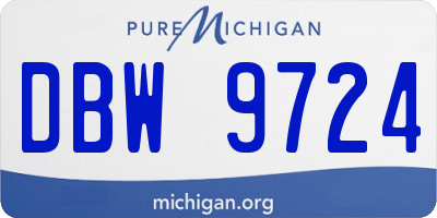 MI license plate DBW9724