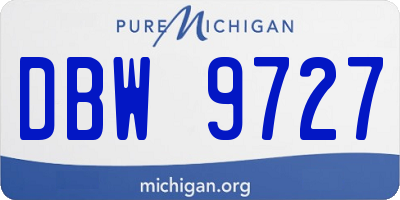 MI license plate DBW9727
