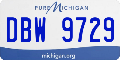 MI license plate DBW9729