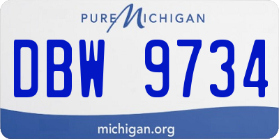 MI license plate DBW9734