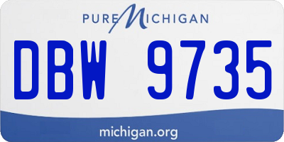 MI license plate DBW9735