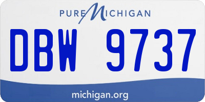 MI license plate DBW9737