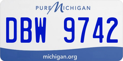 MI license plate DBW9742
