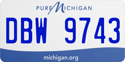 MI license plate DBW9743