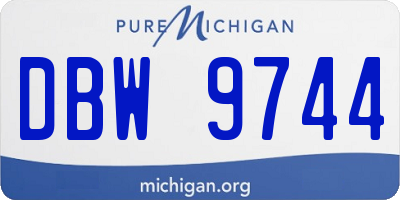 MI license plate DBW9744