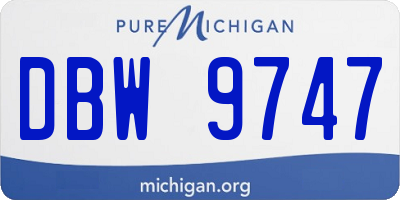 MI license plate DBW9747