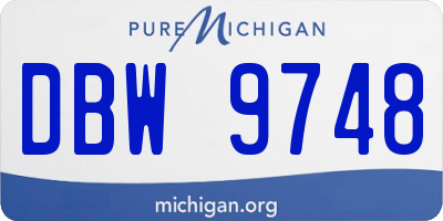 MI license plate DBW9748