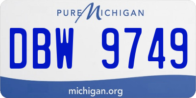 MI license plate DBW9749