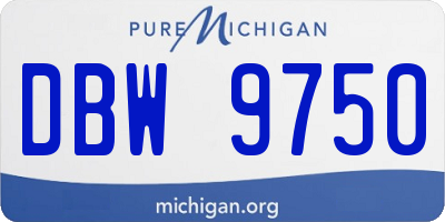 MI license plate DBW9750
