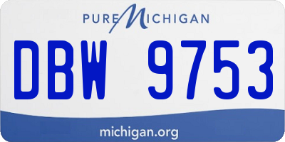 MI license plate DBW9753