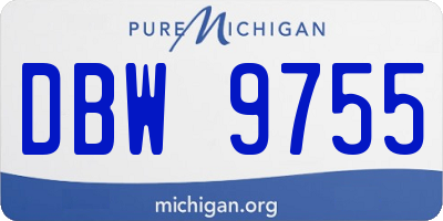 MI license plate DBW9755