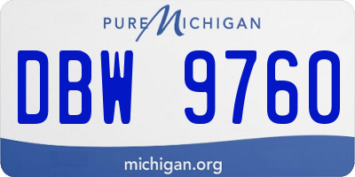 MI license plate DBW9760
