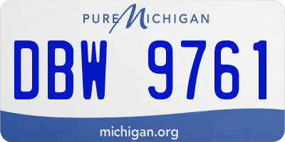 MI license plate DBW9761