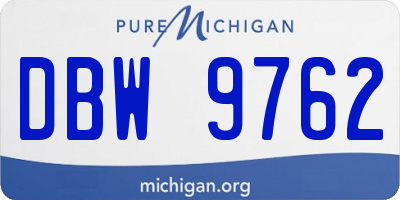 MI license plate DBW9762