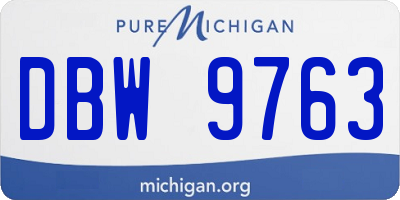 MI license plate DBW9763