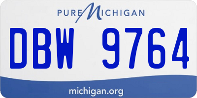 MI license plate DBW9764