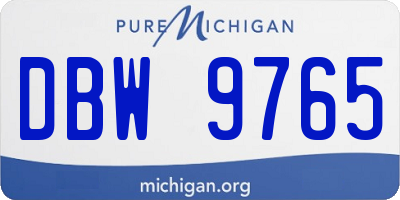 MI license plate DBW9765