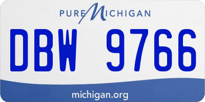 MI license plate DBW9766