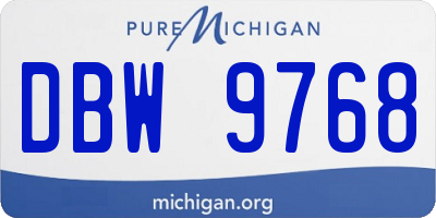 MI license plate DBW9768