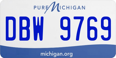 MI license plate DBW9769